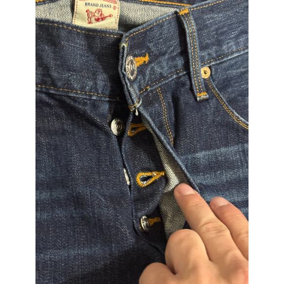 Vintage True Religion Baggy Button-Fly Vinny Jeans Made In USA Y2K - Men’s 38x30 - Picture 6 of 11